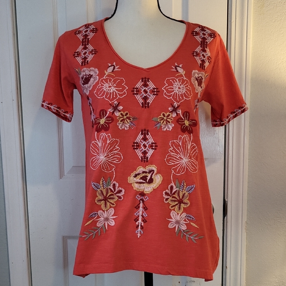 CAITE Fully Embroidered "Sedna" Tee Shirt